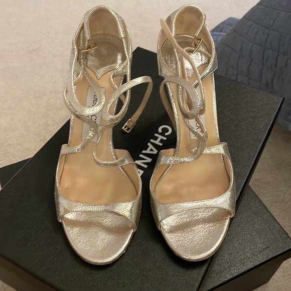 Jimmy Choo Ivette 75mm Champagne 38 - Picture 9 of 11